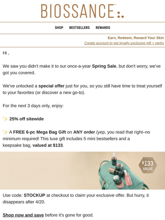 Biossance: Missed Spring Sale? Secret code inside | Milled