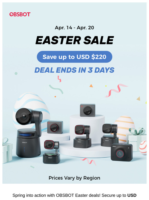Only 3 Days Left for OBSBOT Easter Sale!
