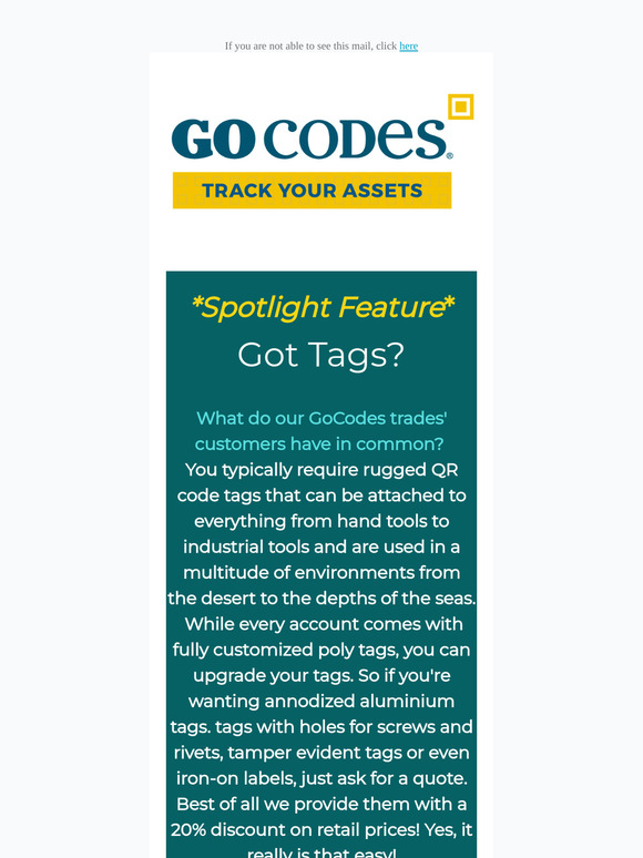 GoCodes Newsletter - Tags, Trackers & More, Oh My!