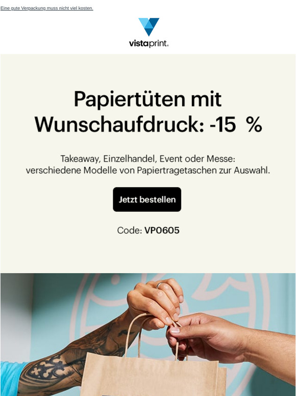 Papiertüten mit Wunschaufdruck: -15 % 🛍️