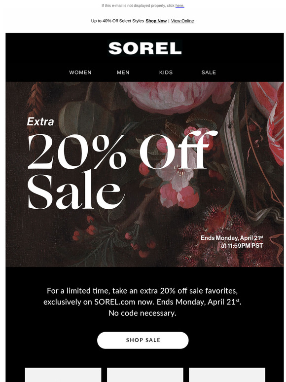 You're First in Line - Extra 20% Off Sale