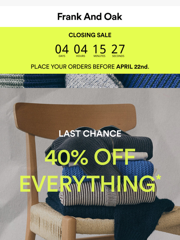 LAST CHANCE: 40% off EVERYTHING
