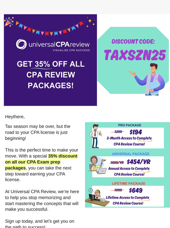 ⏰ Don’t Let Your CPA Journey End – 35% Off CPA Exam Prep!