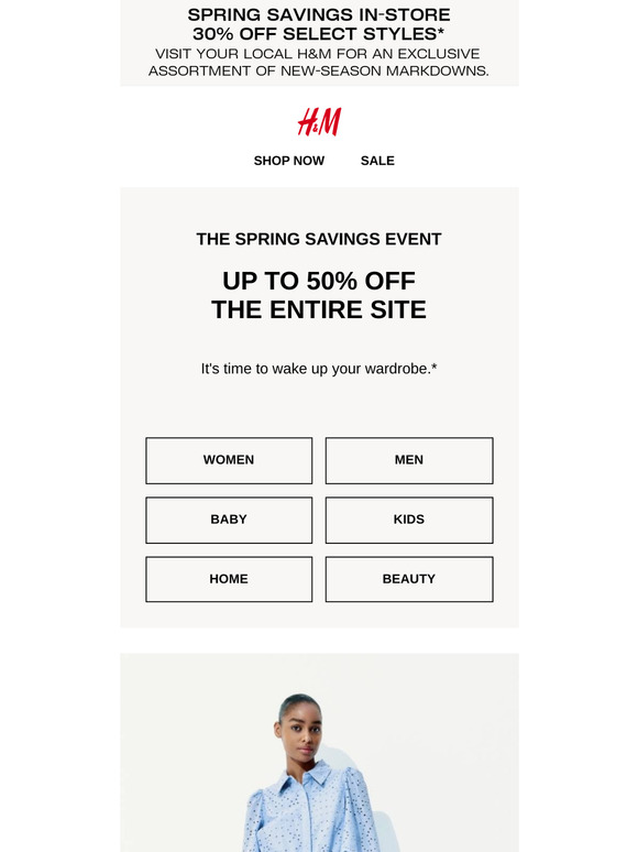 Up to 50% off the entire site