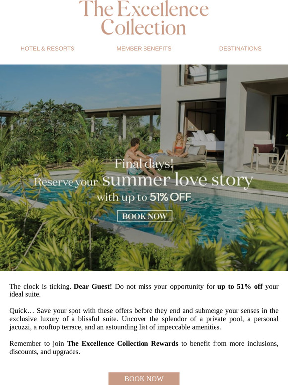 Final chance for up to 51% off, Dear Guest