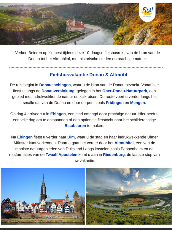 Fietsvakantie Donau & Altmühltal