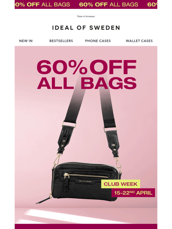 OOPS, let's try again: 60% off all bags! 💥