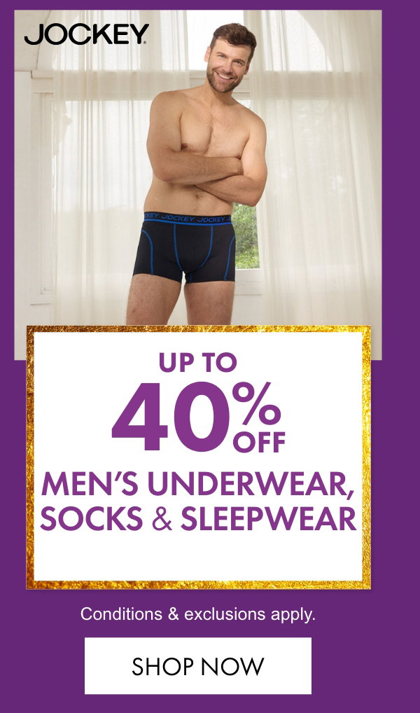 Up to 40% OFF Men's Underwear, Socks & Sleepwear