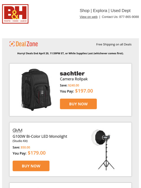 Today's Deals: 💰$240.00 OFF! Sachtler Camera Rollpak & More!