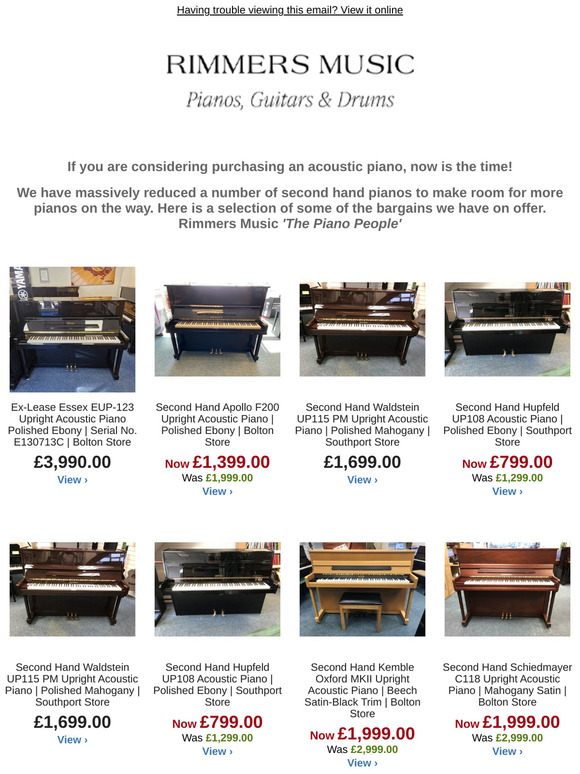 Second Hand  Piano Clearance Bargains - Massive Reductions!