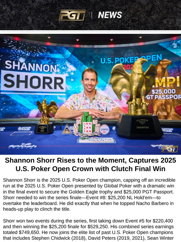 Shannon Shorr Wins Golden Eagle Trophy, Cements Career Year