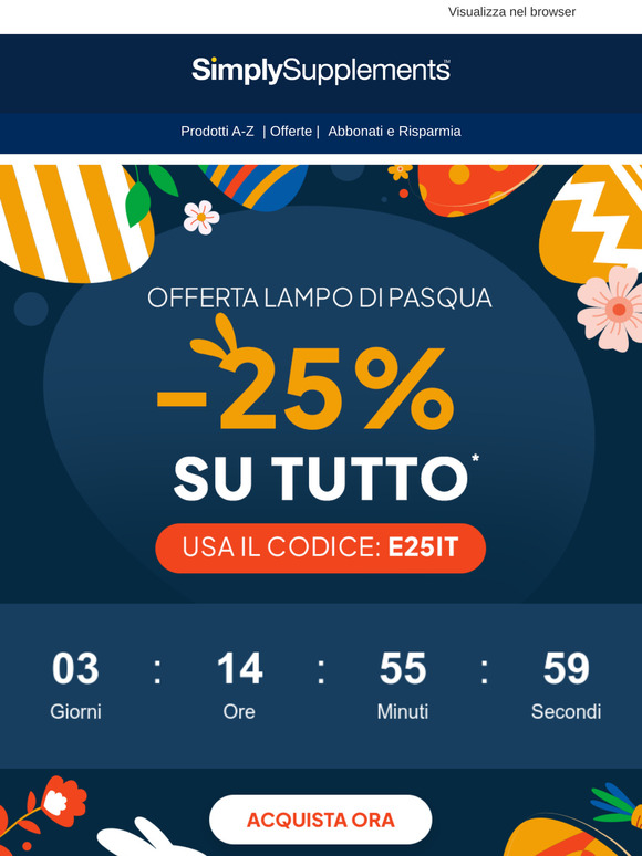 🎉 SALDI LAMPO: -25% SU TUTTO!