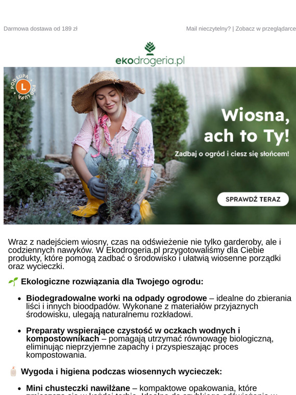 🌿 Wiosna z Ekodrogerią – naturalne odświeżenie dla Ciebie i Twojego otoczenia! 🌸