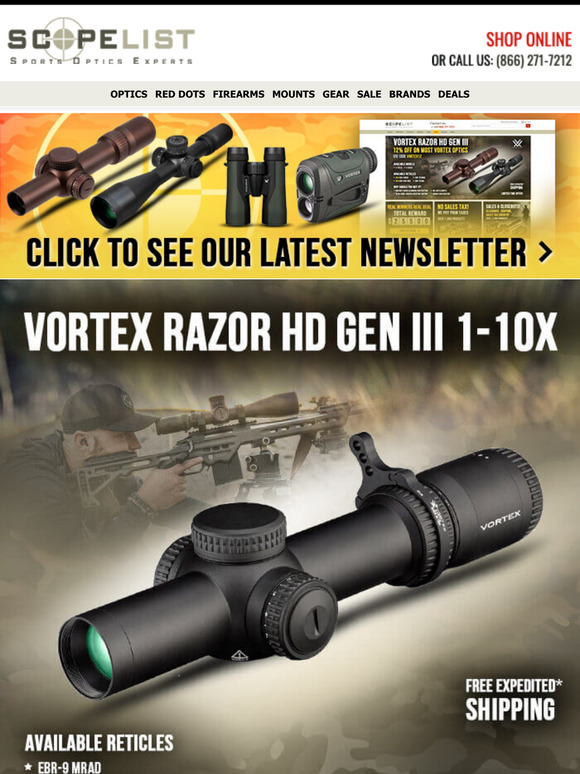 Shop Vortex Razor Gen III BLACK + Best Selling LPVOs in Stock Now!