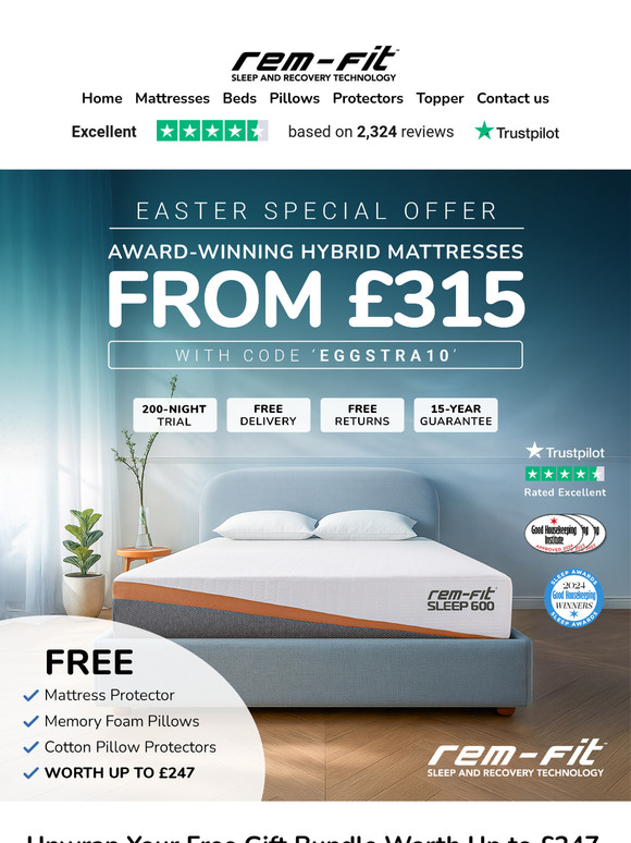 Claim a £247 Gift Bundle with Your Mattress Purchase