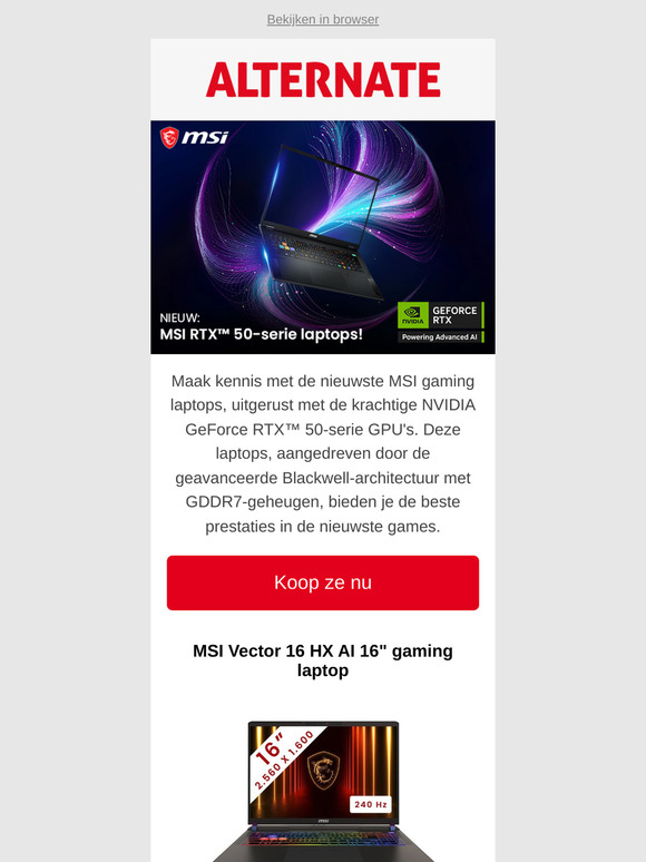 Scoor een nieuwe MSI RTX™ 50-serie laptop!