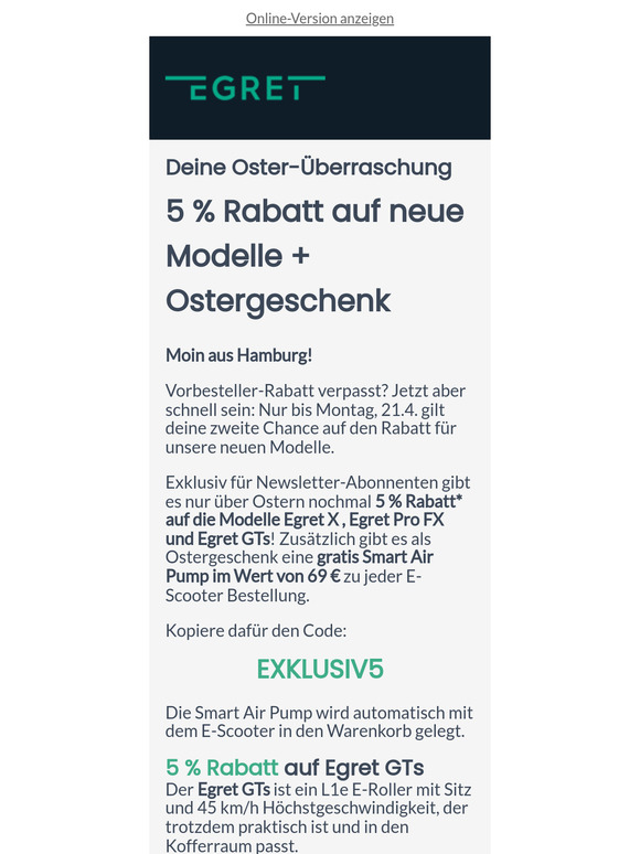 Deine zweite Chance auf Rabatt! 🐰