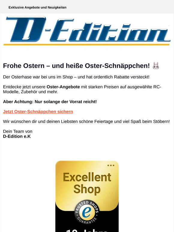 RC-Fans aufgepasst: Osterhasen-Rabatte warten!