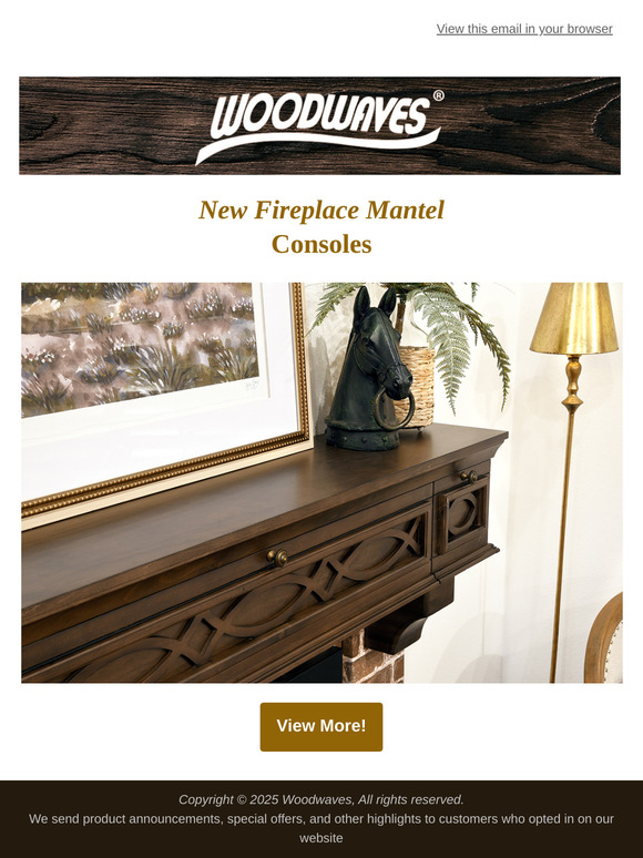 🔥 New Fireplace Mantel Consoles!