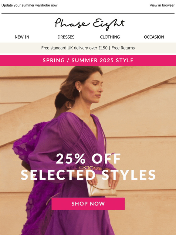 Starts today! 25% off selected styles