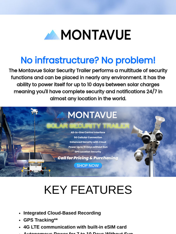 Montavue Solar Security Trailers - All-In-One Independent Security