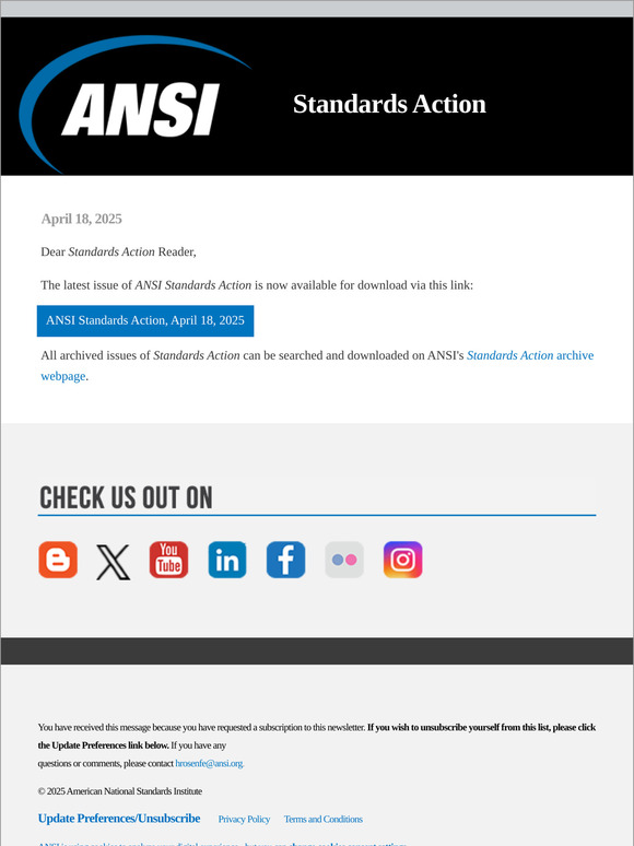 ANSI Standards Action April 18 2025