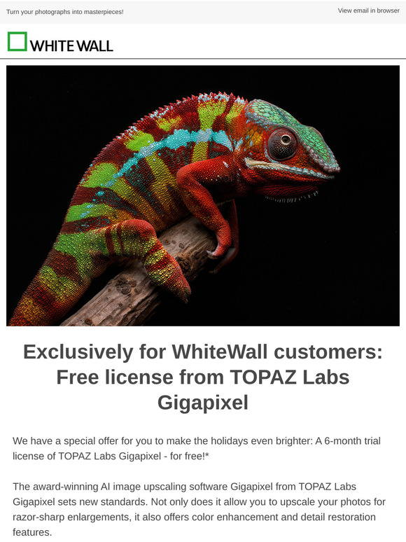Easter offer: Free 6-month TOPAZ Labs Gigapixel license from £99 order value