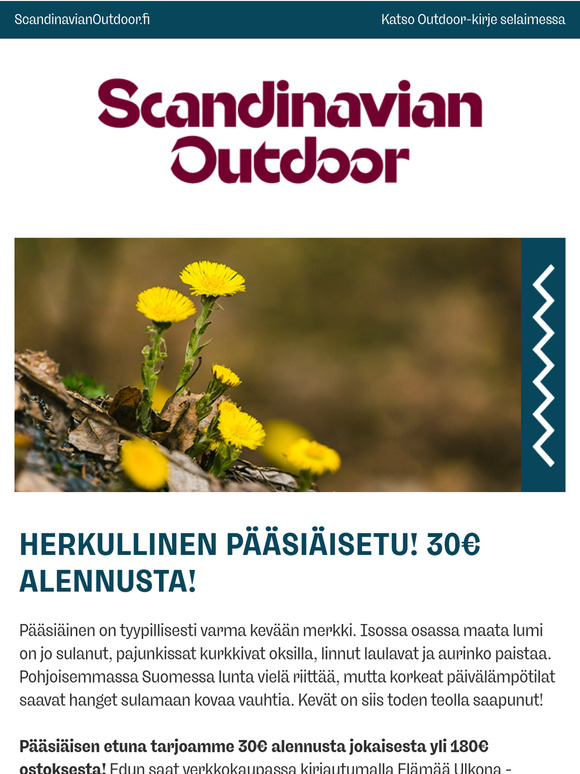 Pääsiäisetu: 30€ alennusta yli 180€ ostoksesta!