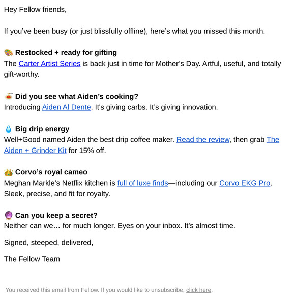 Carbs, crowns, and coffee: here’s what you missed this month.