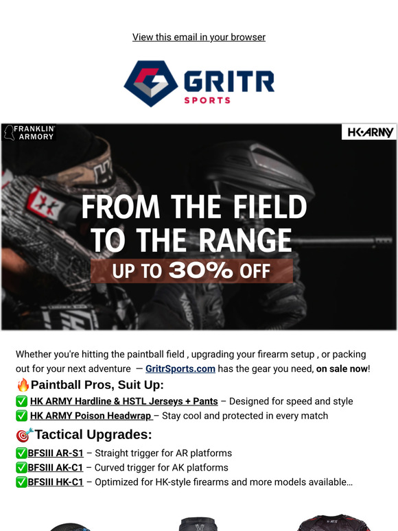 From the field to the range - Up to 30 % OFF!