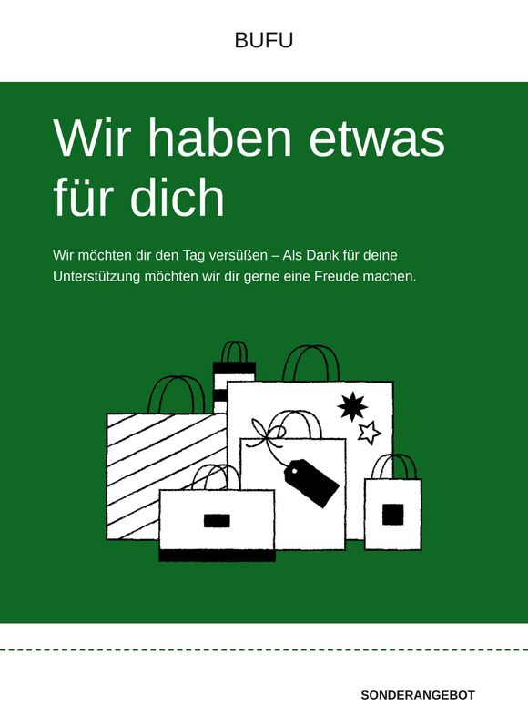 Morgen 50% Rabatt ! 20.04.25