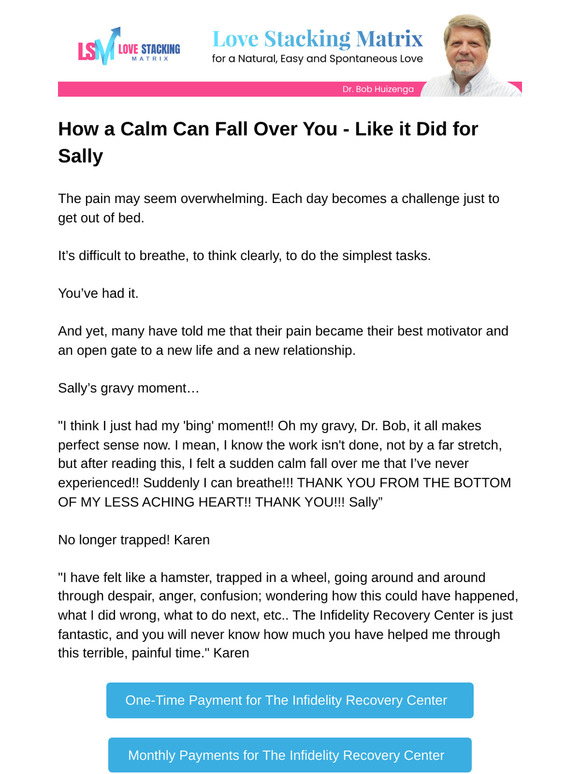 How a Calm Can Fall Over You - Like it Did for Sally