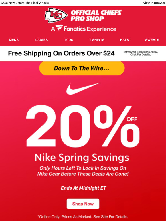 Only Hours Left To Score 20% Off Nike!