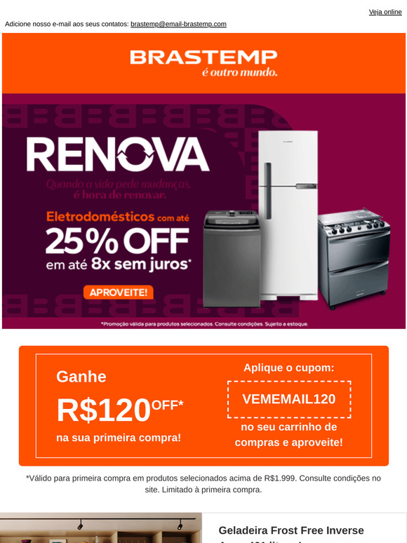 Descontos pra você aproveitar! Exclsuivo por E-mail! 🧡