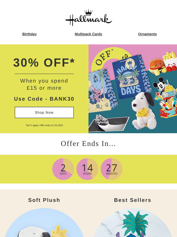 Don't Miss Out - 30% Bank Holiday Offer