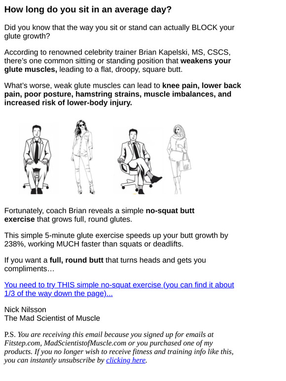 How your sitting or standing position can give you a flat, square butt...