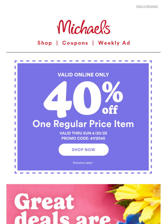 Michaels: Love to save? Check out these deals ---> | Milled
