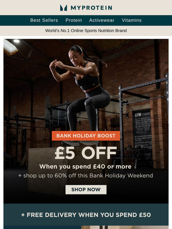 £5 off this Bank Holiday Weekend