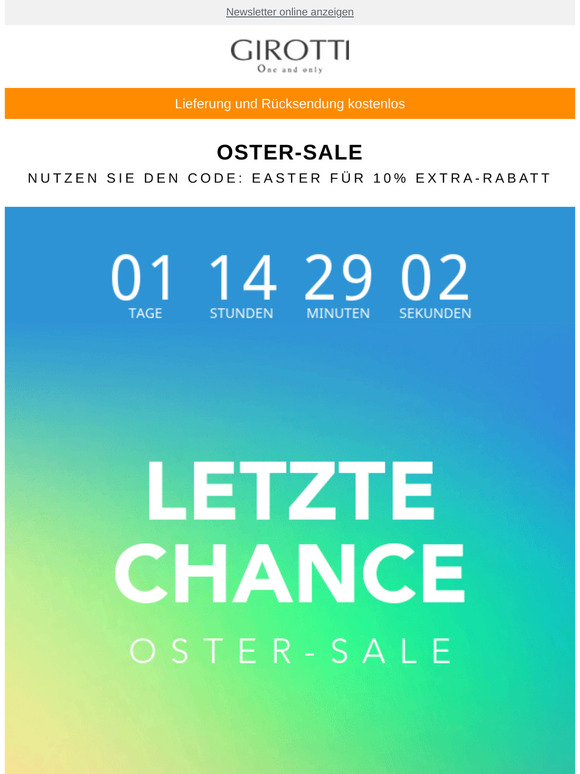 Letzte Chance ⌛ Oster-Sale