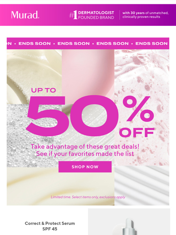 Limited time left: up to 50% off