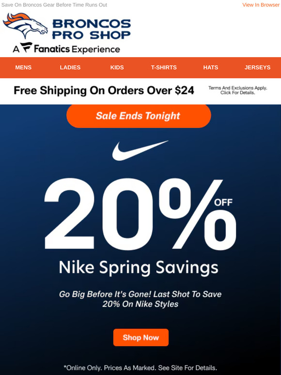 It's The Final Drive... 20% Off Nike Ends Tonight
