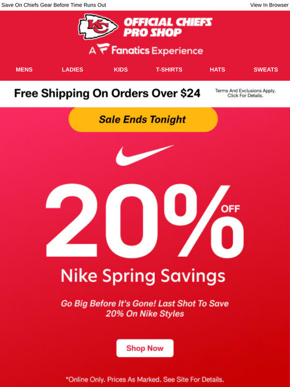 It's The Final Drive... 20% Off Nike Ends Tonight