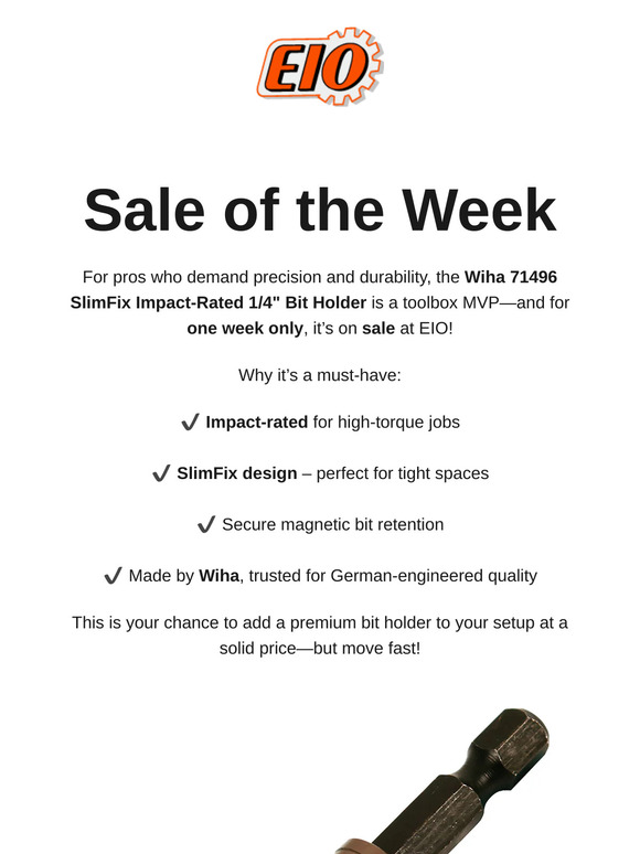 ⚡ One Week Only: Wiha SlimFix Bit Holder – On Sale Now!