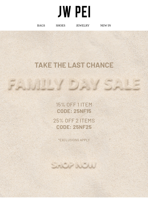 Hurry💥25% Off for Family Day Ends Soon