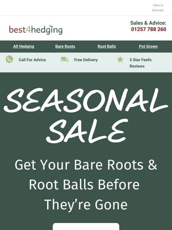 Up To 50% Off Bare Roots and Root Balls