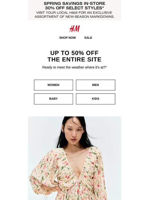 The sun is shining on up to 50% off