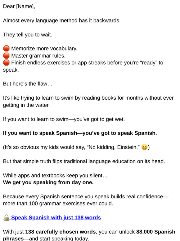 Get wet and speak Spanish