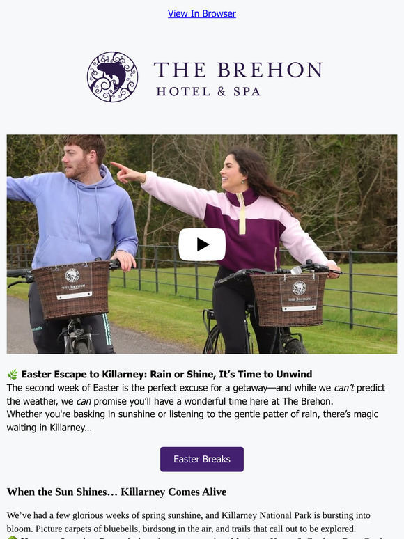 Still Time for an Easter Getaway at The Brehon⏳