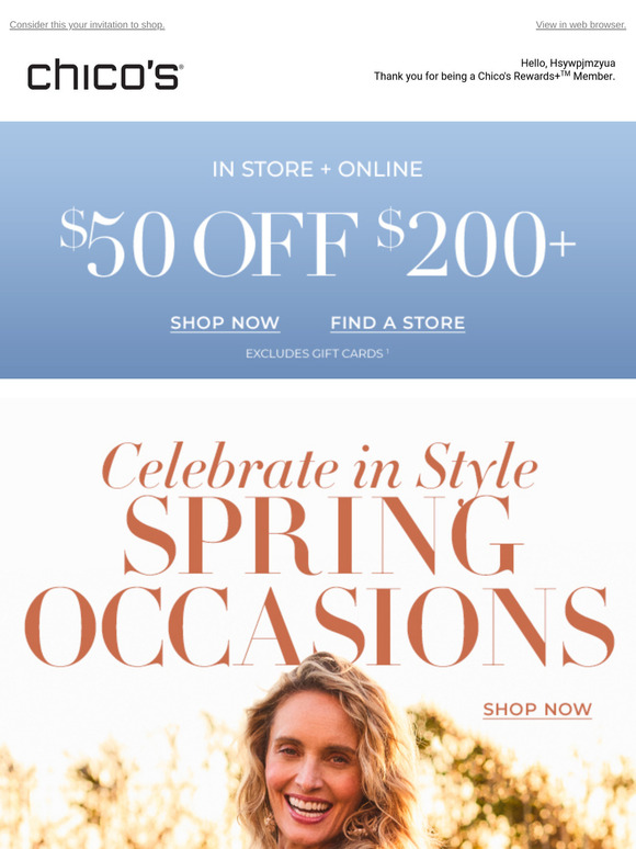 $50 off + Spring Occasion Dressing