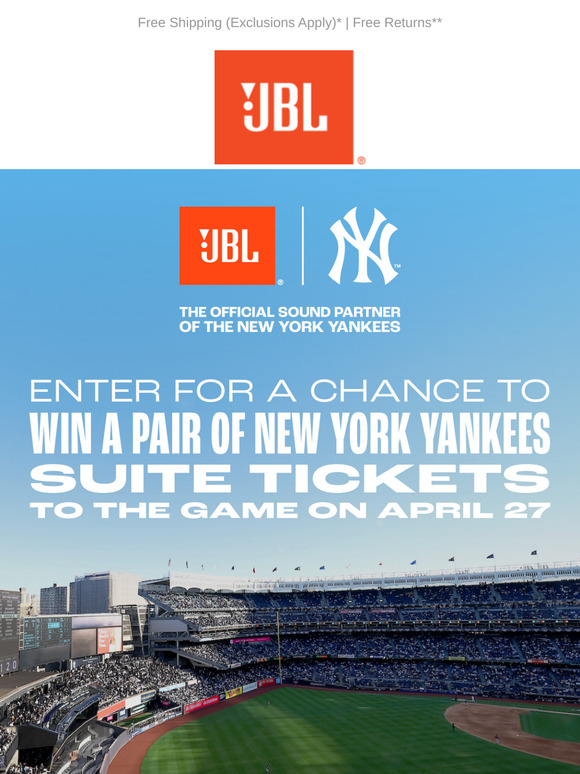 ⚾ Win Yankees Suite Tix – JBL’s Treat!